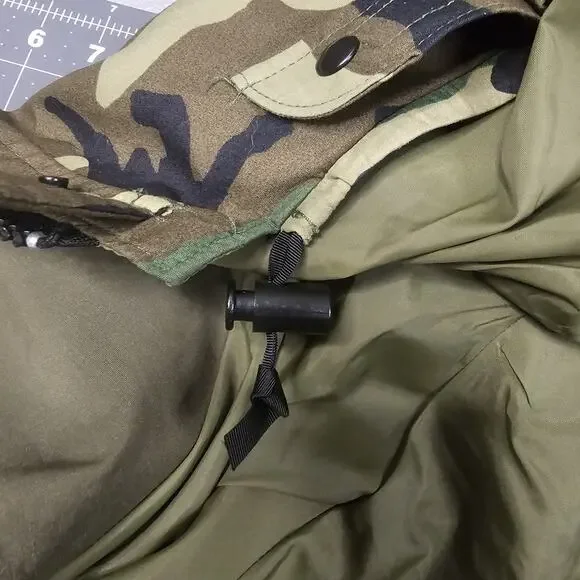 Parka Cold Weather M81 Camouflage Large Long USGI Military Rain Coat Jacket Army - Picture 9 of 16